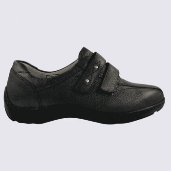Chaussures Waldlaufer grande largeur femme en cuir ardoise