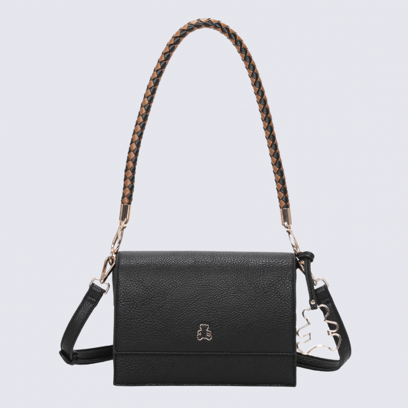 Sac porté épaule Lulu Castagnette, sac porté épaule femme en noir