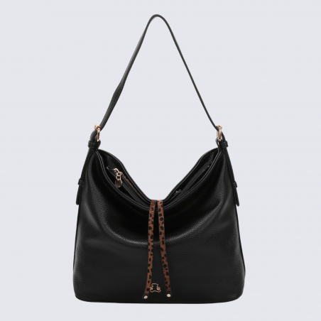 Sac à main porté épaule Lulu Castagnette, sac à main porté épaule Zinna noir