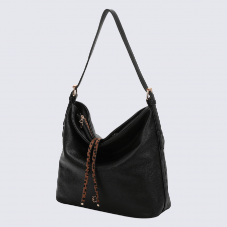Sac à main porté épaule Lulu Castagnette, sac à main porté épaule Zinna noir