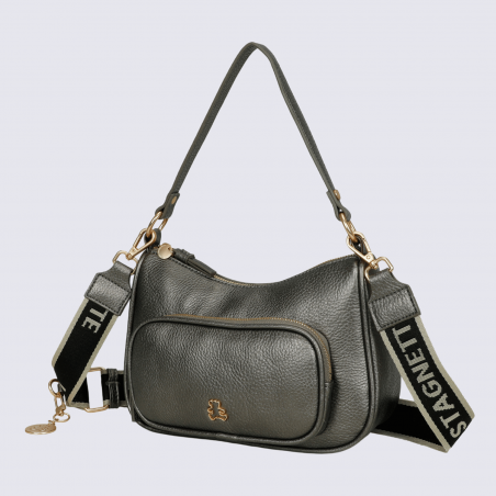Sac à main porté croisé Lulu Castagnette, sac à main porté croisé Zahyna bronze