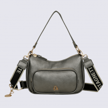 Sac à main porté croisé Lulu Castagnette, sac à main porté croisé Zahyna bronze