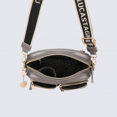 Sac à main porté croisé Lulu Castagnette, sac à main porté croisé Zahra bronze