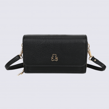 Compagnon pochette portable Lulu Castagnette, compagnon pochette portable femme en noir