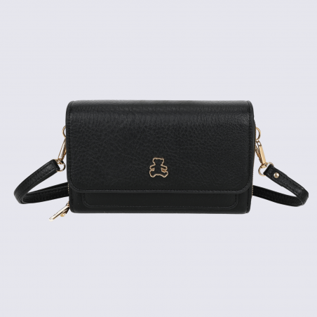 Compagnon pochette portable Lulu Castagnette, compagnon pochette portable femme en noir