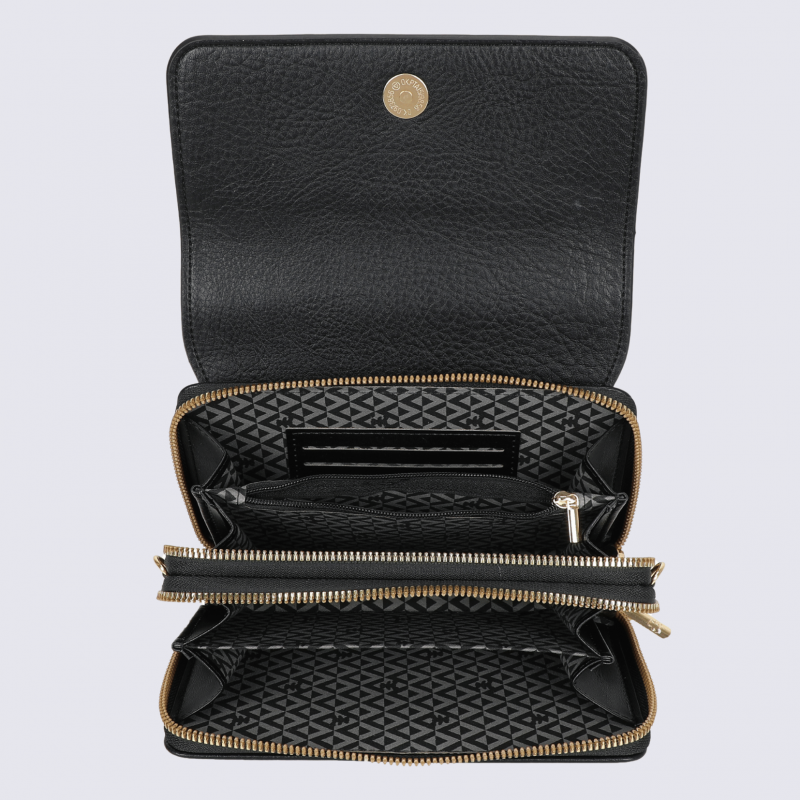 Compagnon pochette portable Lulu Castagnette, compagnon pochette portable femme en noir