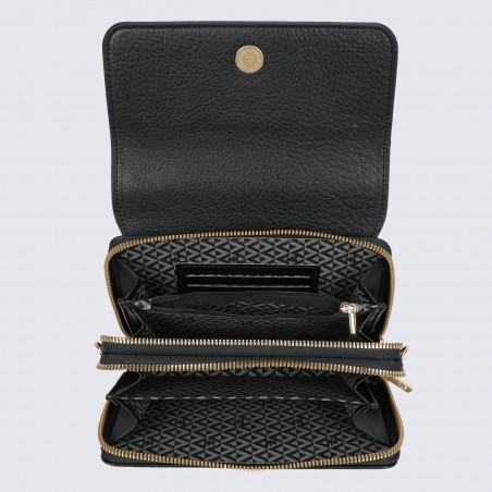 Compagnon pochette portable Lulu Castagnette, compagnon pochette portable femme en noir