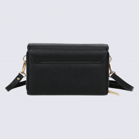 Compagnon pochette portable Lulu Castagnette, compagnon pochette portable femme en noir