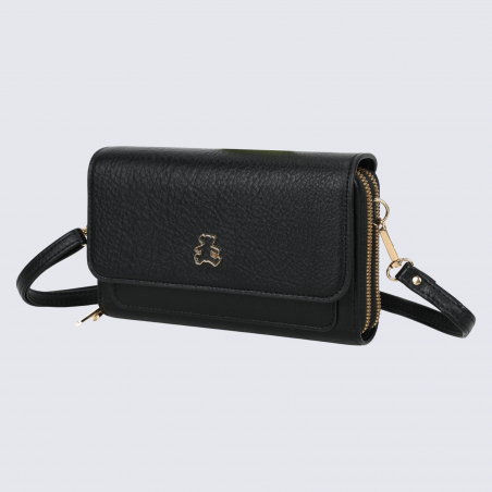 Compagnon pochette portable Lulu Castagnette, compagnon pochette portable femme en noir