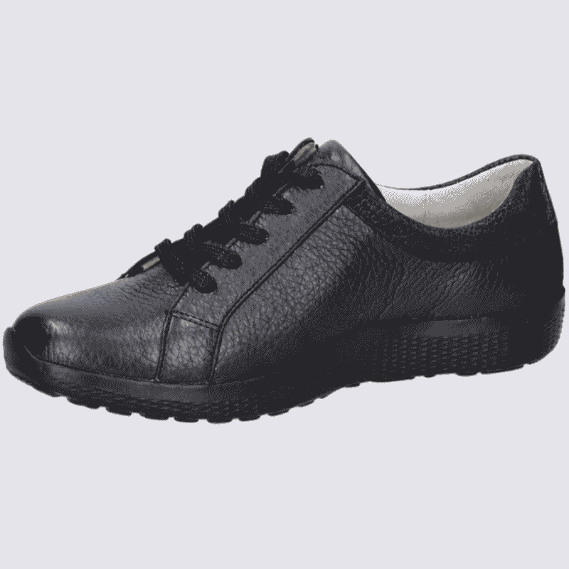 Baskets Waldlaufer, baskets confortables zippées femme en cuir marine