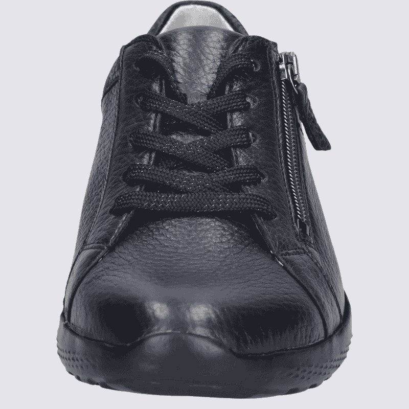 Baskets Waldlaufer, baskets confortables zippées femme en cuir marine