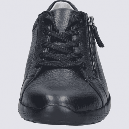 Baskets Waldlaufer, baskets confortables zippées femme en cuir marine