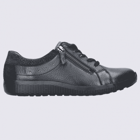 Baskets Waldlaufer, baskets confortables zippées femme en cuir marine
