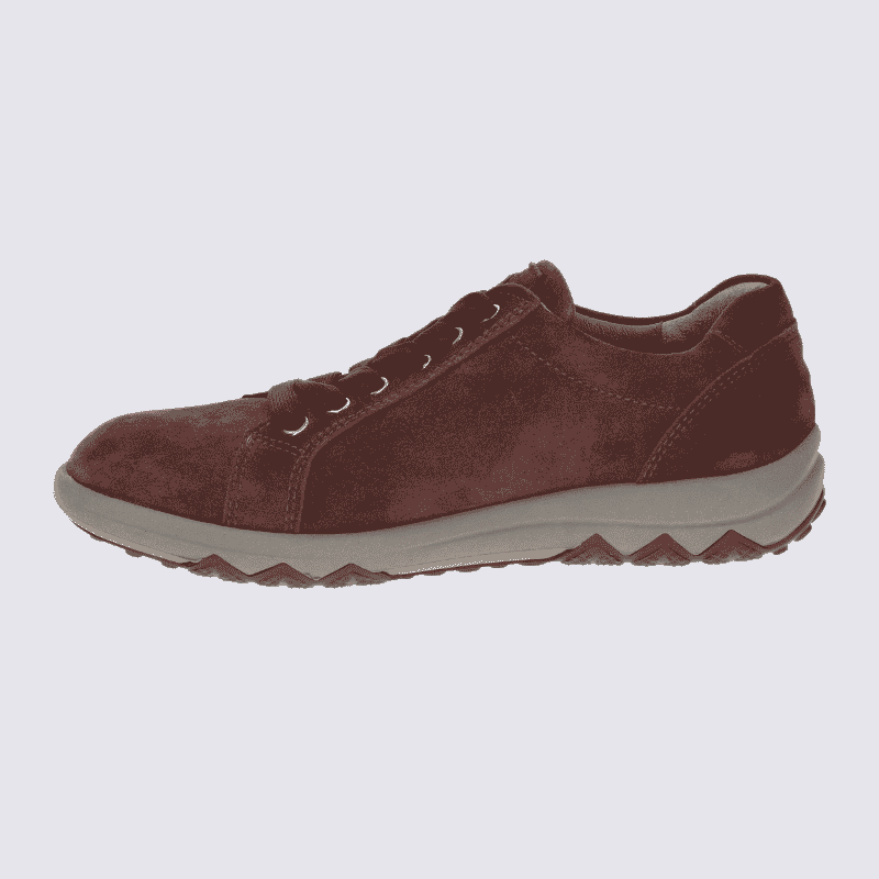 Basket Waldläufer, basket zippée femme en cuir velours bordeaux