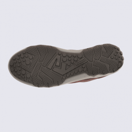 Basket Waldläufer, basket zippée femme en cuir velours bordeaux