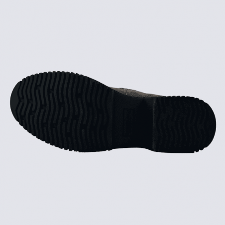 Bottines Waldläufer, bottines confort pour femme en cuir velours carbone