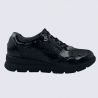 Basket Waldläufer, basket zippée femme en cuir noir