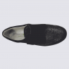 Chaussures confort Waldläufer, derbies à velcro femme en cuir et textile noir