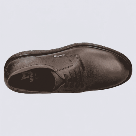 Derbies Mephisto Eddy, chaussures à lacets confort pour homme en cuir marron foncé