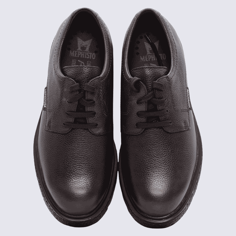 Derbies Mephisto Eddy, chaussures à lacets confort pour homme en cuir marron foncé