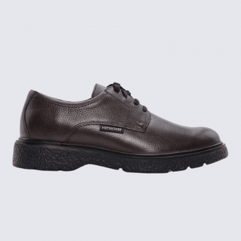 Derbies Mephisto Eddy, chaussures à lacets confort pour homme en cuir marron foncé