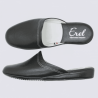 Mules Erel, Mules moderne et élégante d’intérieur femme en cuir noir