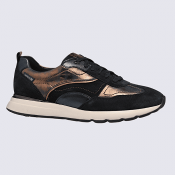 Basket Mephisto, basket confortable et élégante homme en cuir bleu