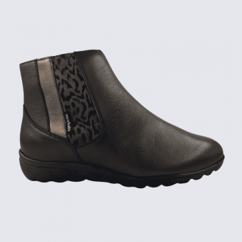 Bottines Mephisto, Bottines confort femme en cuir lisse bronze