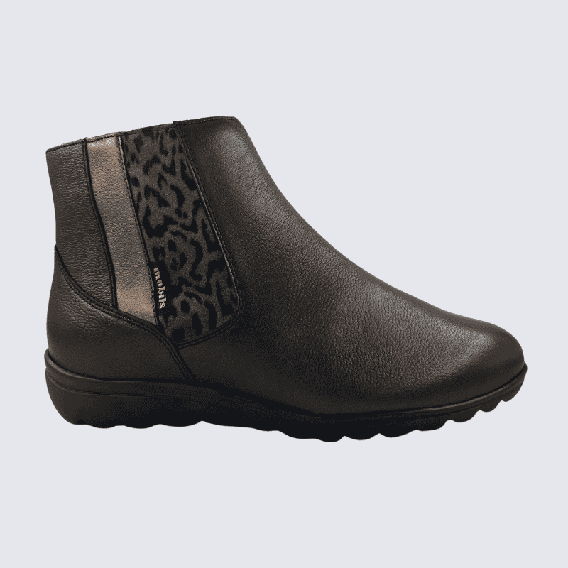 Bottines Mephisto, Bottines confort femme en cuir lisse bronze