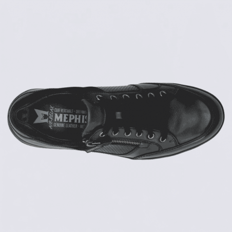 Basket Mephisto, basket derbies confortable et élégante homme en cuir noir