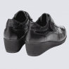 Chaussures Arima, Chaussures à bride velcro femme en cuir noir