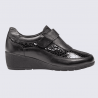 Chaussures Arima, Chaussures à bride velcro femme en cuir noir
