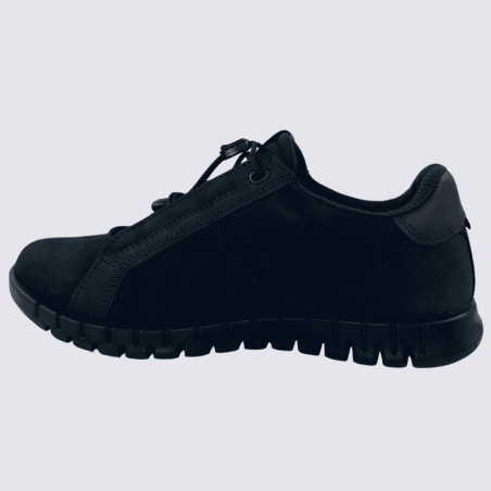 Baskets ECCO, Baskets imperméable homme en cuir et textile noir