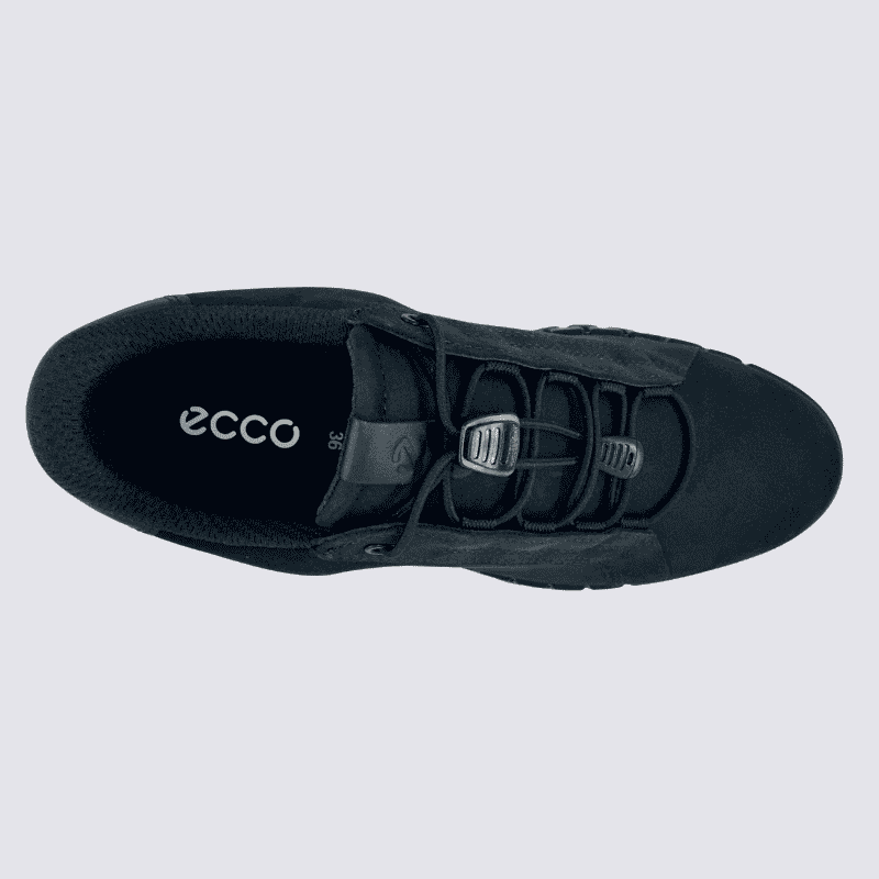 Baskets ECCO, Baskets imperméable homme en cuir et textile noir