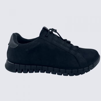 Baskets ECCO, Baskets imperméable homme en cuir et textile noir