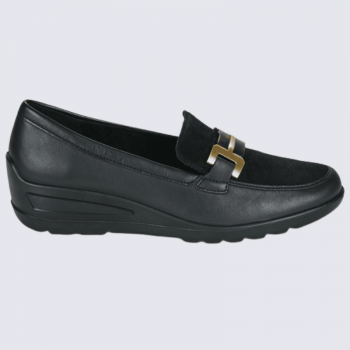 Mocassin Ara, Mocassin chic pour femme en cuir noir
