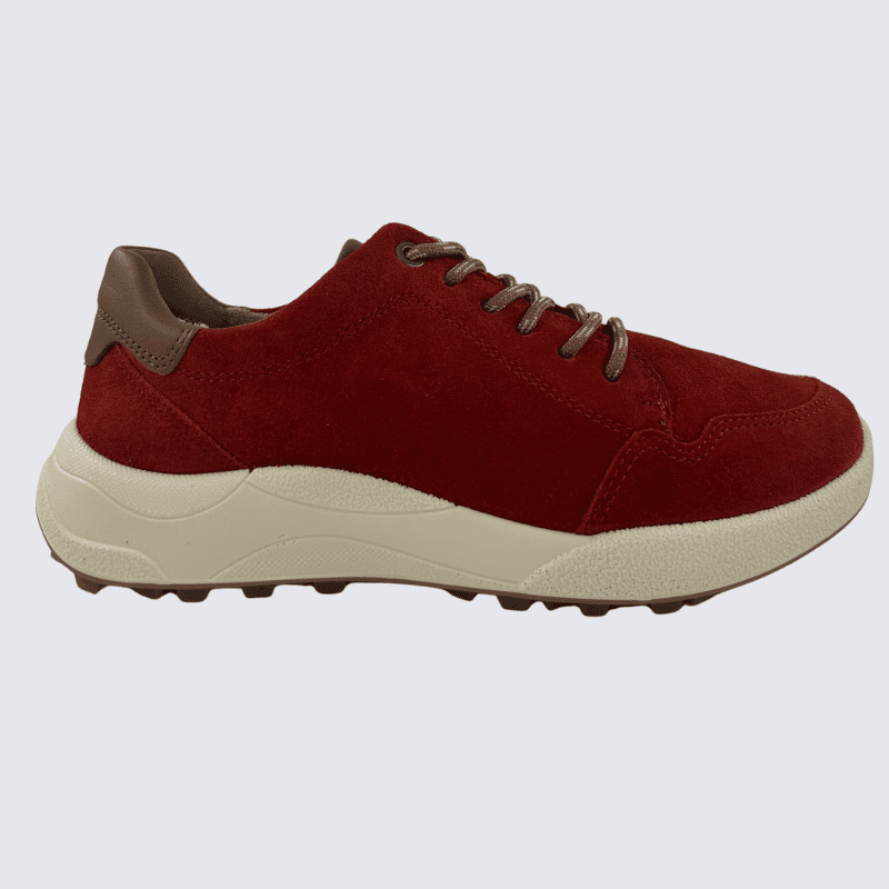 Basket Ara, Basket femme en cuir velours couleur Citrouille