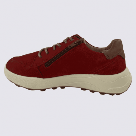 Basket Ara, Basket femme en cuir velours couleur Citrouille