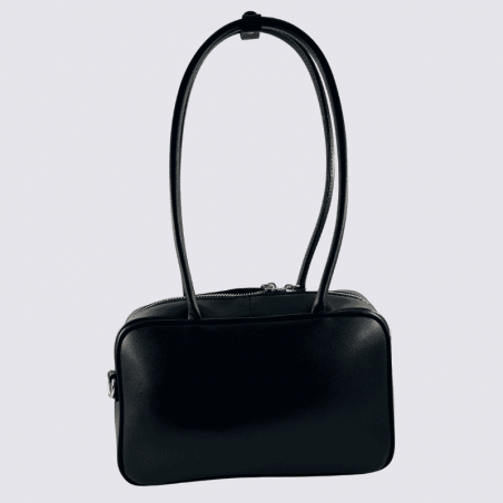 Sac Charlotte, Sac Élégant Compacte Femme en Cuir Noir