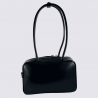 Sac Charlotte, Sac Élégant Compacte Femme en Cuir Noir