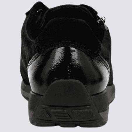 Basket Ara, Basket pour femme en cuir et textile noir
