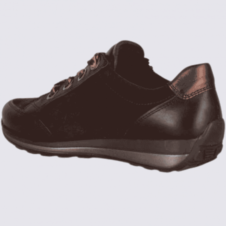 Basket Ara, Basket pour femme en cuir et textile cacao