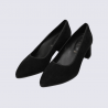 Escarpins ARA, Escarpins noirs pour femme à talon carré confortable en cuir noir
