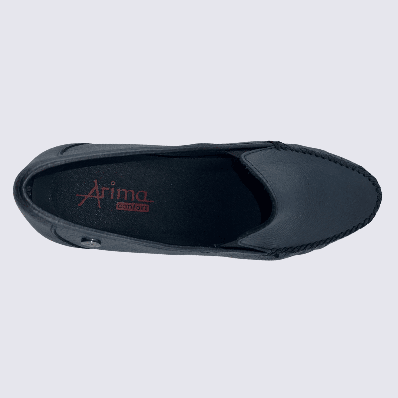 Mocassins Arima, mocassins confortables pour femme en cuir plomb