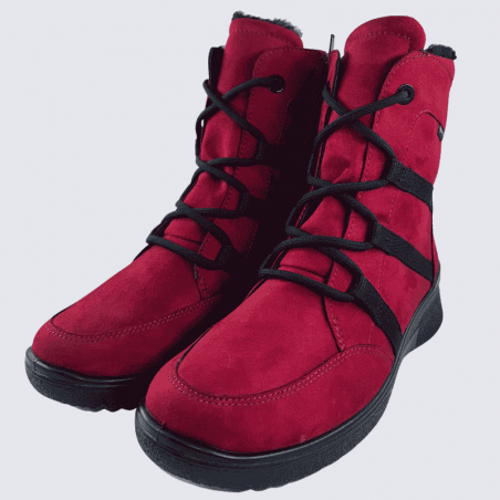 Bottes Ara, bottes chaude avec Gore-Tex pour femme en textile rubis