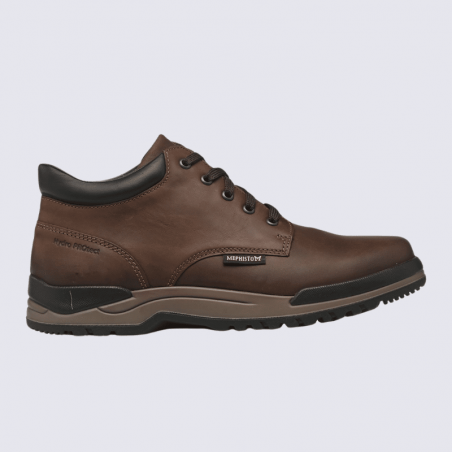 Bottines Mephisto, Bottines cuir pour homme marron foncé