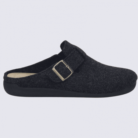 Pantoufles Josef Seibel, Pantoufles chaudes et classe homme en textile anthracite