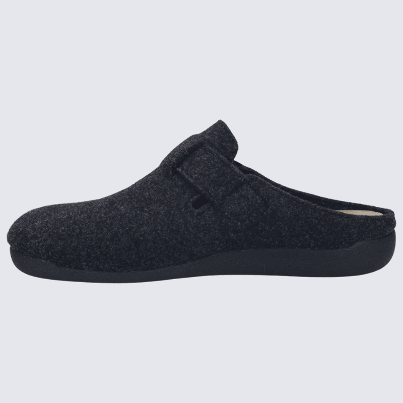 Pantoufles Josef Seibel, Pantoufles chaudes et classe homme en textile anthracite
