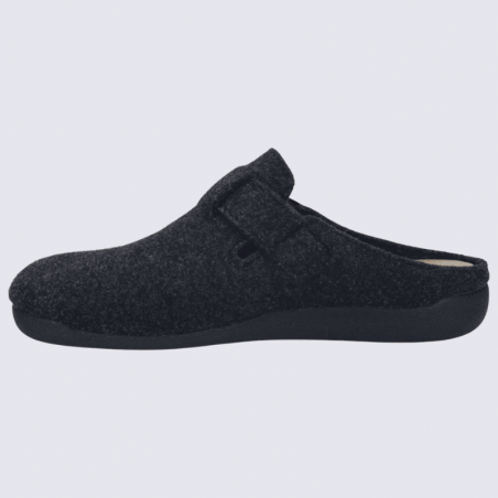 Pantoufles Josef Seibel, Pantoufles chaudes et classe homme en textile anthracite