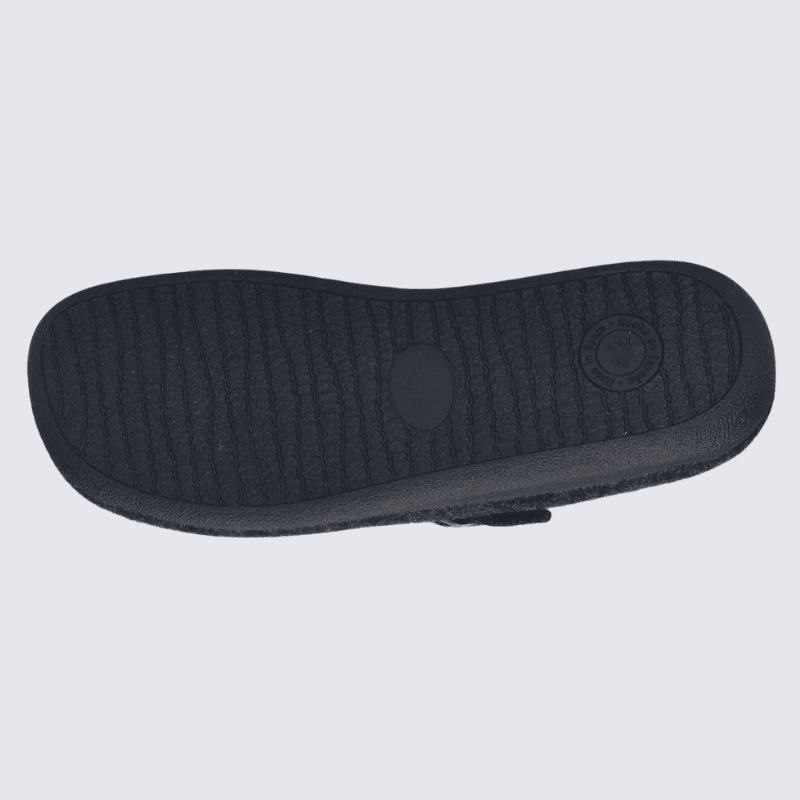 Pantoufles Josef Seibel, Pantoufles chaudes et classe homme en textile anthracite